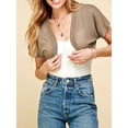 thumbnail image 4 of Made by Johnny Women's Short Sleeve Shrug Open Cardigan XL TAUPE, 4 of 6