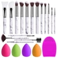 thumbnail image 3 of BESTOPE 16Pcs Makeup Brushes Set with 4Pcs Beauty Blender Sponge and 1 pcs Brush Cleaner, Premium Synthetic Foundation Brushes Blending Face Powder Eye Shadows Make Up Brushes Tool, 3 of 13