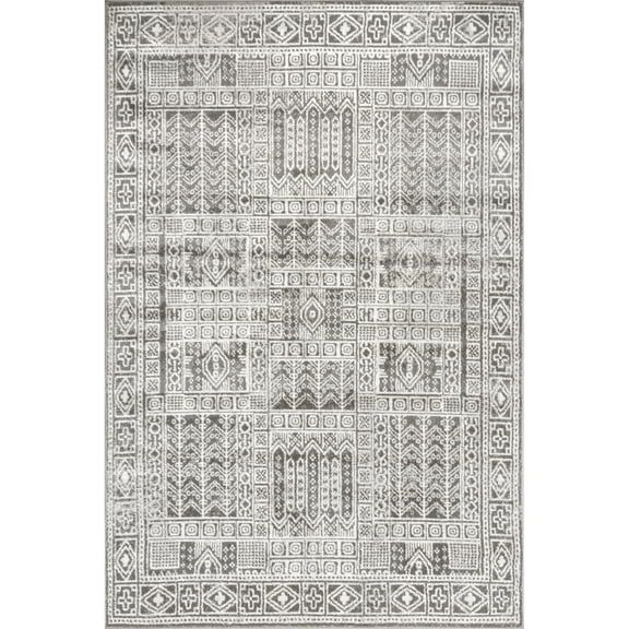 nuLOOM Irene Tribal Panel Area Rug, 5' x 8', Grey
