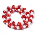 thumbnail image 2 of Autumn Theme Mushroom Handmade Lampwork Beads Strands Red 12.5~14x10~11mm Hole: 1.5mm about 24~25pcs/strand 12.20 inch~12.99 inch(31cm~33cm), 2 of 3
