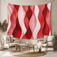 thumbnail image 2 of Red Striped Tapestry for Bedroom Wall Hanging Tapestry, Modern Gradient Geometric Ripple Stripes Ceiling Backdrop Tapestries Poster Blanket Wall Decor for Teens Room Living Room Dorm 51" x 59", 2 of 8