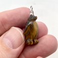 thumbnail image 3 of Tigereye Penguin Pendant Necklace | Semi Precious Stone Jewelry | Silver Pendant, 3 of 7