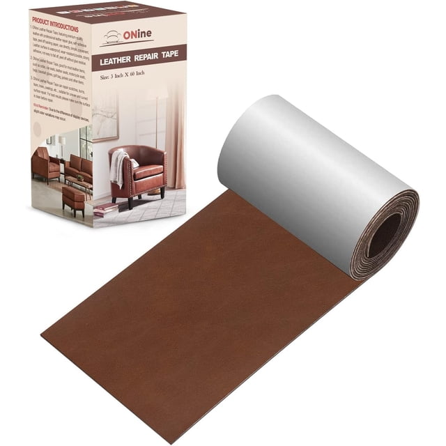 Parche de reparación de cuero, cinta de reparación de cuero, parche de reparación de cuero de 3 x 60 pulgadas para muebles, kit de reparación de vinilo, parche de cuero para sofás, muebles, asientos d