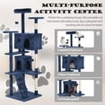 thumbnail image 4 of ZYPPPA Duty Cat Tree Tower, 70" Tall Cat Tower for Indoor Cats with Cat Scratching Post with Bed, Cat Condo, Hanging Ball, Multi-Level Cat Climbing Tower Cat Trees Furniture-Navy Blue-1, 4 of 14