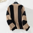 thumbnail image 4 of Turilly Women's Winter Loose Contrast Color Knitted Sweaters Long Sleeve Cardigan Top Sweater, 4 of 4