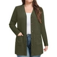 thumbnail image 1 of Womens Puffer Jacket Cardigan Lightweight Soft Knit Cardigan Long Sleeve Lightweight Open Front Button Sweat Shirts 2025 Fall Fashion Cardigans with Pockets Dressy Winter Clothes, 1 of 7