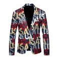 thumbnail image 1 of JHLZHS Men Jacket Suit Mens Long Sleeve Lapel Button Button Suit Jacket Large Size Fun Print Jacket Pocket Mens Business Suit for Men All Black Mens Sports Jacket, 1 of 4