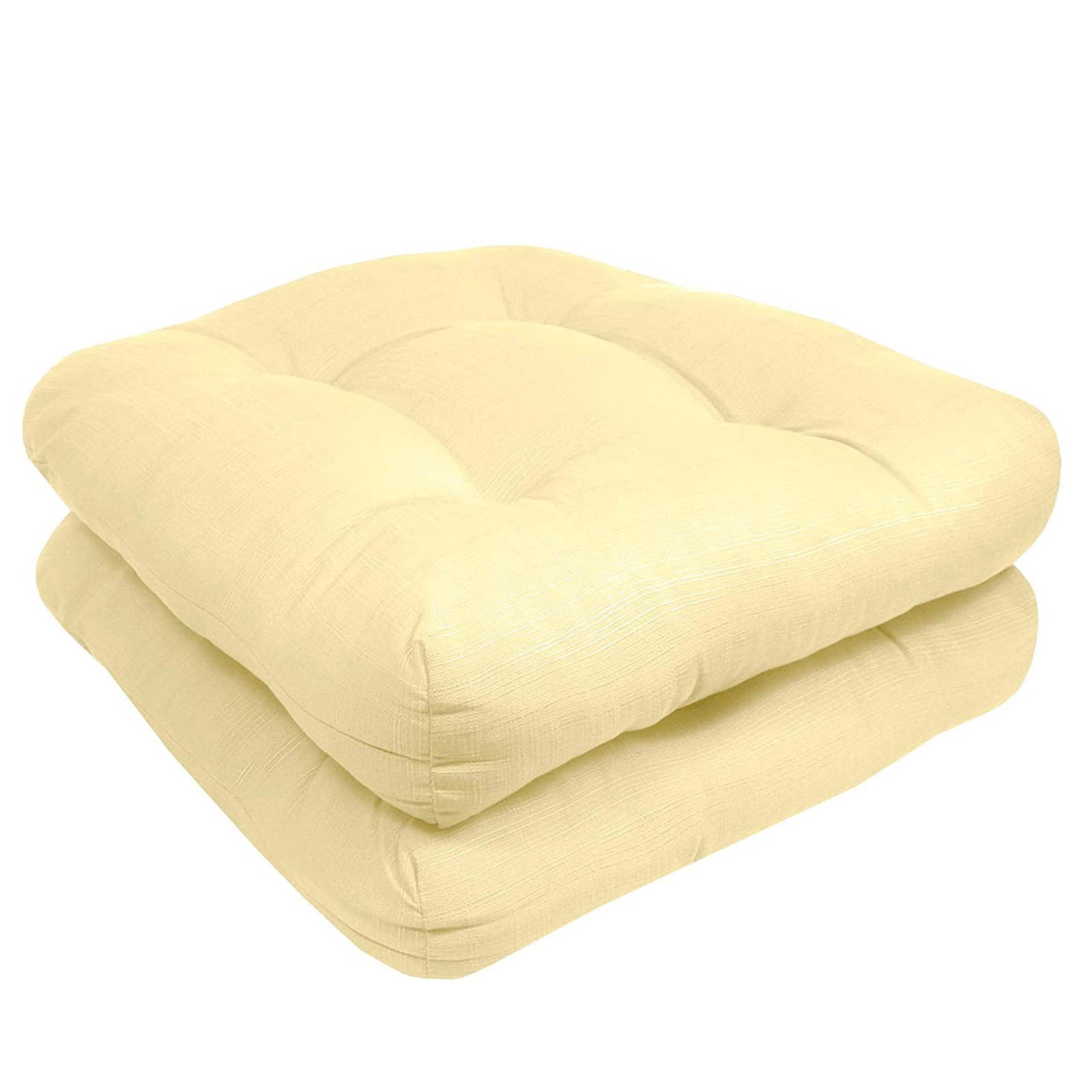 48X48 Inch (2 Pcs) White Garden Chair Cushions, Waterproof & Non-Slip Indoor Outdoor Seat Pads With Soft Foam For Patio Poolside Lawn Furniture Decoration
