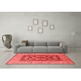 thumbnail image 3 of Ahgly Company Indoor Round Oriental Red Industrial Area Rugs, 7' Round, 3 of 4