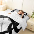 thumbnail image 3 of Homewish Aesthetic Lines Twin Comforter Sets,Geometric Abstract Bedding Set,Black White,Reversible,2pcs,1 Comforter and 1 Pillowcase, 3 of 7