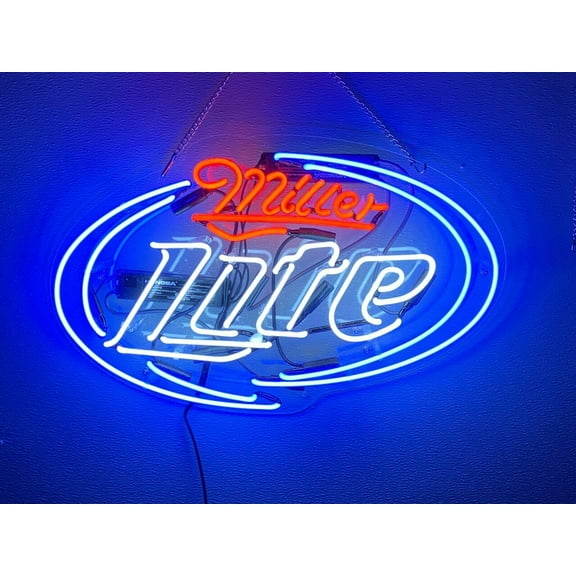 Queen Sense 20" Miller Lite Beer Neon Sign Acrylic Man Cave Handmade Neon Light 120MLLA2