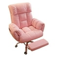 thumbnail image 4 of Tnarru Swivel Recliner Executive Office Chair Ergonomic Computer Chair Adjustable Backrest High Back Gaming Chair Retractable Footrest PU Filling 360 degree Silent Pink, 4 of 7