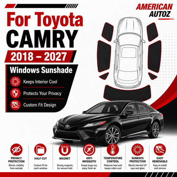 Toyota Camry 2018 To 2027 Windows Sunshades Tints Covers