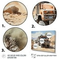 thumbnail image 3 of Designart "War Machine Chronicles Gulf War Convoy I" Military Floater Framed Wall Art Living Room, 3 of 7