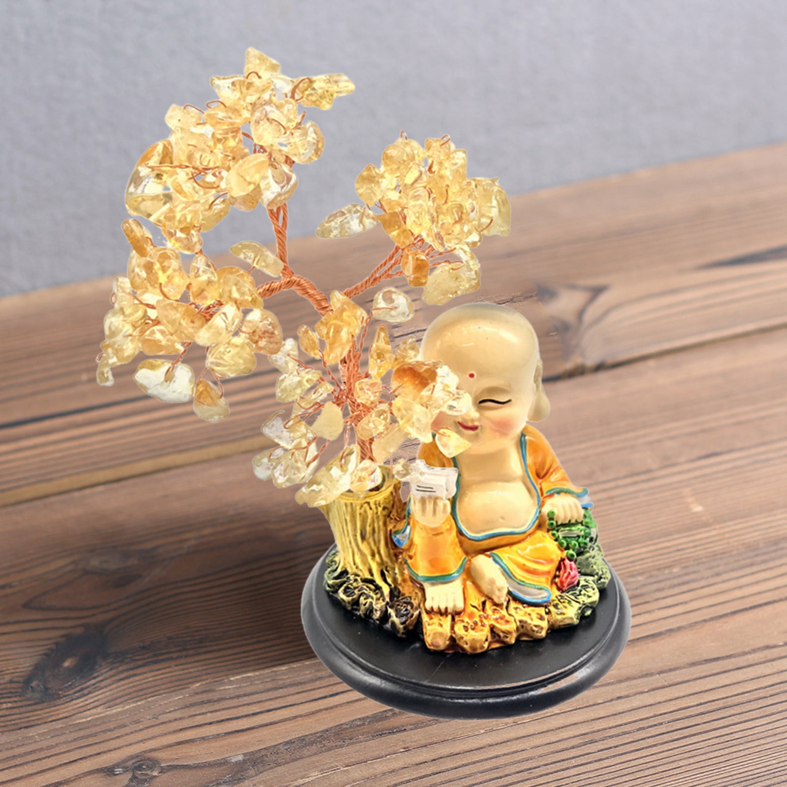 simhoa tishita Luck Tree Decor Ornaments Crystal Money Tree Wealth