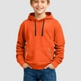 thumbnail image 2 of Ulanda Boys 2pc Sweatshirts Long Sleeve Fleece Hoodie with Pant Thick Fashion Plain Hooded Pullover for Teens Kids Clothes (Orange, 13-14 Years), 2 of 5