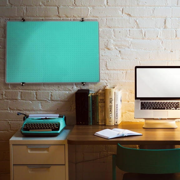 Viztex® Glacier Teal Multi-Purpose Grid Glass Dry Erase Board 30" x 40"