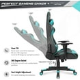 thumbnail image 6 of Furniwell Gaming Chair PU Leather Office Chair High Back Computer Chair Desk Chair Adjustable Swivel Racing Executive Leather Ergonomic Task Chair with Headrest and Lumbar Support (Cyan), 6 of 16