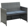 thumbnail image 2 of vidaXL 4 Piece Garden Lounge with Cushions Set Poly Rattan Grey, 2 of 5