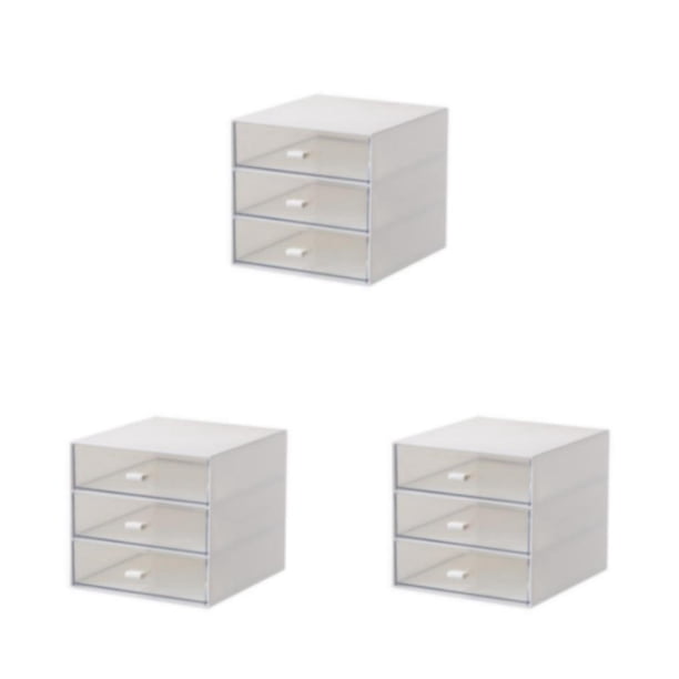 Caja de almacenamiento de escritorio Matsuzay ABS con cajones Organizador blanco