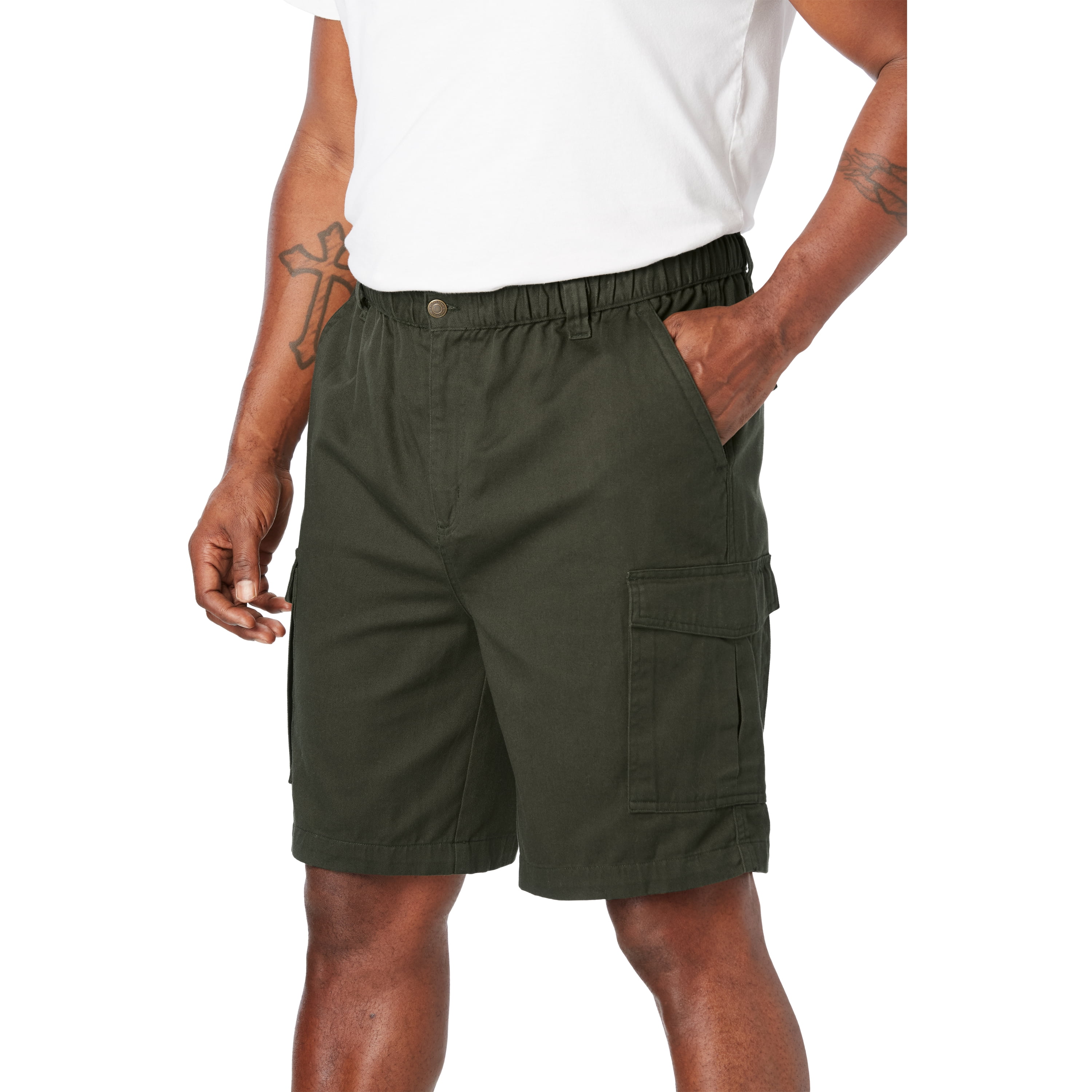 full elastic waist cargo shorts