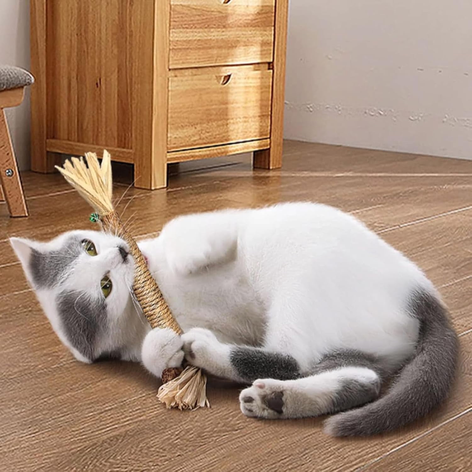 Natural Silvervine Dental Sticks for Cats 4 Pack, Cat Chew Toy Set for Teeth Cleaning and Play, Indoor Cats Dental Care Treat