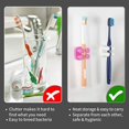 thumbnail image 5 of Soporte de silicona para cepillos de dientes, paquete de 6 ganchos multifunción para montar en la pared, autoadhesivos, 5 of 5