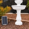 thumbnail image 4 of XBrand 39" 2-Tier Outdoor Freestanding Solar Water Fountain - Classic Design, White Resin Bird Bath with Pump - Ideal for Yard, Lawn and Garden, Porch Décor, 4 of 12