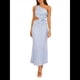 thumbnail image 3 of Vestido de un Solo Hombro para Mujer, con Flores 3D, Sin Mangas, con Cintura Ajustada, para Cóctel o Fiesta de Verano. Azul M, 3 of 8