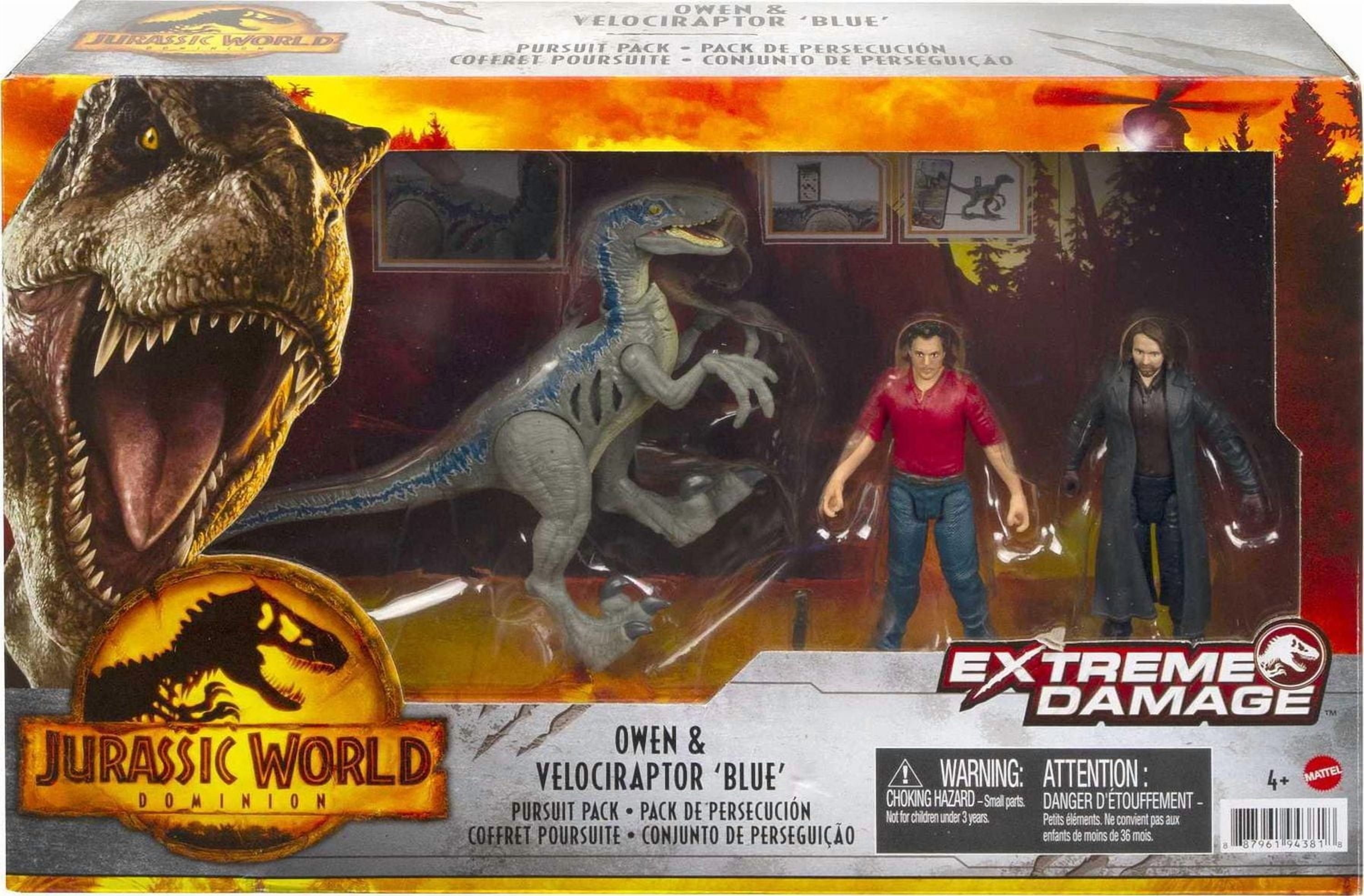 Coffret Poursuite Owen et Blue le Vélociraptor Dommages extrêmes ​Jurassic World: Dominion