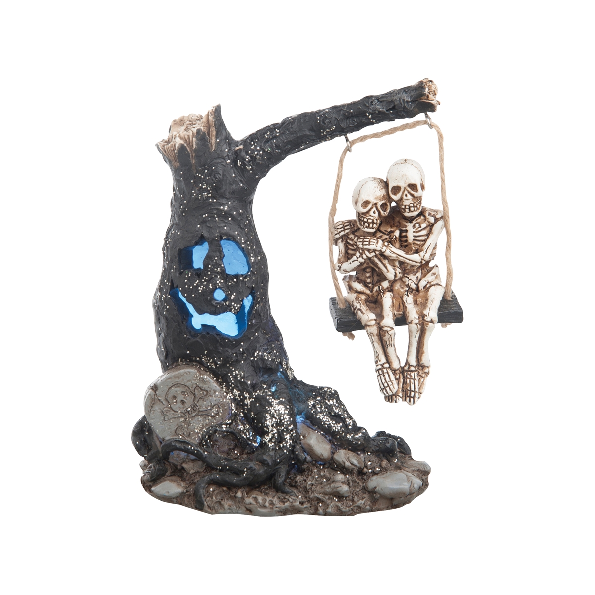 LED Haunted Tree Skeletons on Swing Figurine 5.7 Inch New Halloween LED Haunted Tree Skeletons on Swing Figurine 5.7 Inch New Halloween