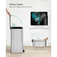 thumbnail image 6 of 8-Gallon (30 L) Kitchen Trash Can, Trash Bin, Stainless Steel Garbage Can, with Inner Bucket, Soft Close and Stays Open, Metallic Silver, 6 of 7