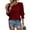 Red, variant on QUNYINEY Puff 3/4 Sleeve Tshirts Shirts for Women Casual Solid Crew Neck Tops Loose Pullover Classic T-Shirt