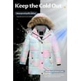thumbnail image 5 of Chrisuno Girls Long Winter Coat Water Resistant Warm Puffer Jackets For Kids Soft Fleece Lined Winter Parka With Detachable Hood Ombre 6/7, 5 of 5
