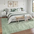 thumbnail image 5 of RUG ROBOT 6'x9' Abstract Area Rugs for Living Room, Non-Slip Washable Green Bedroom Rug, Soft Modern Wave Striped Large Accent Carpet for Dining Room Office Kitchen, Green, 5 of 9