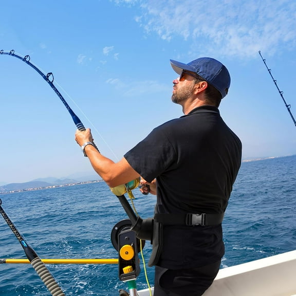 360° Adjustable Padded Fishing Fighting Belt for Offshore Tackle Boat Rod Holder