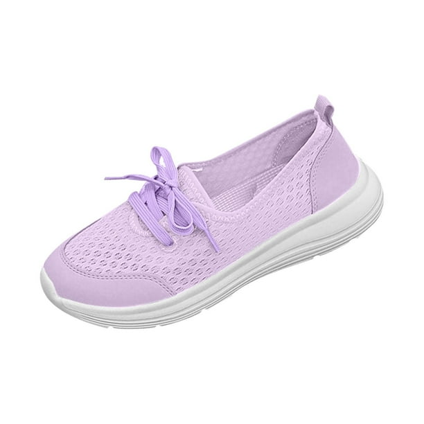 Zapatillas planas transpirables de malla tejida para mujer, zapatos casuales antideslizantes de moda para caminar, mocasines cómodos de suela suave sin cordones, zapatillas de tenis