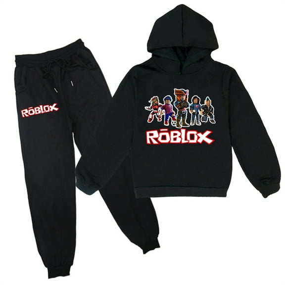Boys Girls Roblox Long Sleeve Hoodies and Jogging Pants-Pullover 2 Piece Outfits Loose Tracksuit for Kids