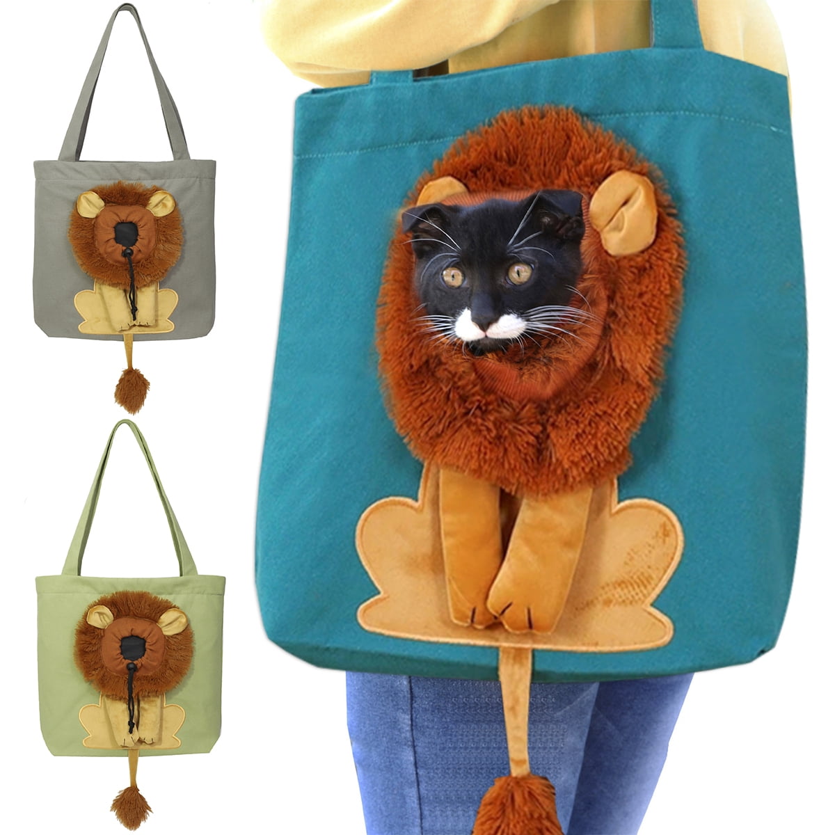  Plcnn Pet Canvas Shoulder Bag, Cute Lion-Shaped Small Dog  Carrier Portable Pet Carrying Chest Bag for Small Dogs and Cats Pet  Supplies : Pet Supplies