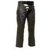 Milwaukee Leather ML1187 Ladies Black and Purple Leather Chaps with Reflective Tribal Embroidery Small