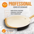 thumbnail image 3 of NutriChef 12" Large Ceramic Fry Pan - Non-Stick Ceramic Coated Skillet with Stylish Titanium Handle, Durable, Easy to Clean, Professional Cookware, 3 of 8