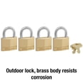 thumbnail image 4 of Padlock Master Lock 140Q de latón macizo, paquete de 4 unidades con llave, 4 of 6