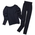thumbnail image 4 of Tao Tao Women's Thermal Underwear Long Johns Soft Top Bottom Winter Warm Base Layer Set Black Free Size, 4 of 7