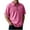Pink, variant on Dagugfen Tops for Men Plus Size Short Sleeve Zipper Lapel V Neck Loose Solid Color Comfy Work Casual Tshirts Pocket