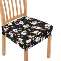 SEANATIVE Snowman Chair Covers Set of 4 Christmas Chair Seat Covers for Dining Chairs Comfortable Dinning Chair Upholstered Cover Home Dining Room Chair Slipcovers Kitchen Festival Party Decor