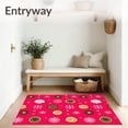 thumbnail image 3 of ODIKA 3'x5' Machine Washable Non-Slip Area Rug, Whimsical Baked Treat Winter Celebration Decorative Front Entry High Traffic Rug with Pad, Red, 740388, 3 of 8