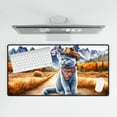 thumbnail image 4 of Welcome Fall Western Cowboy British Shorthair Enjoys Majestic Autumn Desk Mat Full Keyboard Mouse Pad Cat Lover Kitten Owner Gifts Large Mousepad - 01007, 4 of 5