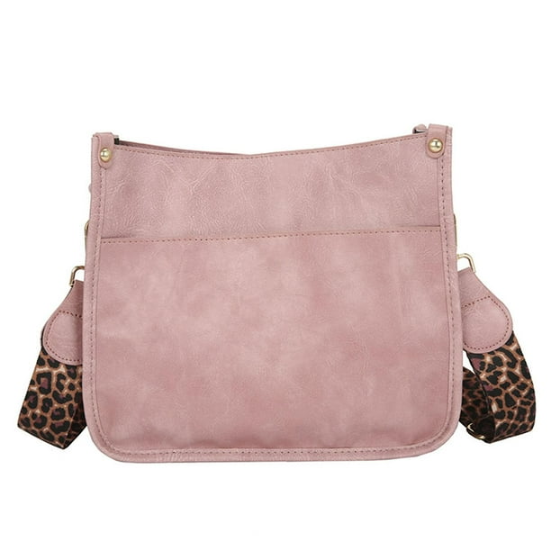 Bolso bandolera con correa de guitarra de leopardo multicolor para niñas y mujeres