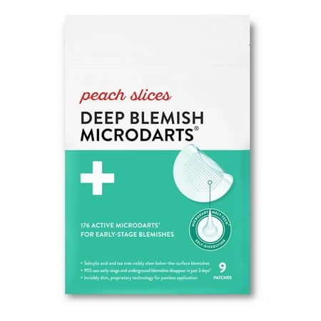 Peach Slices Deep Blemish Microdarts, Below-The-Surface Pimple Patches, 9 Ct