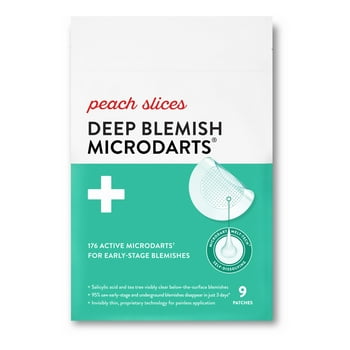 Peach Slices Deep Blemish Microdarts, Below-The-Surface Pimple Patches, 9 Ct